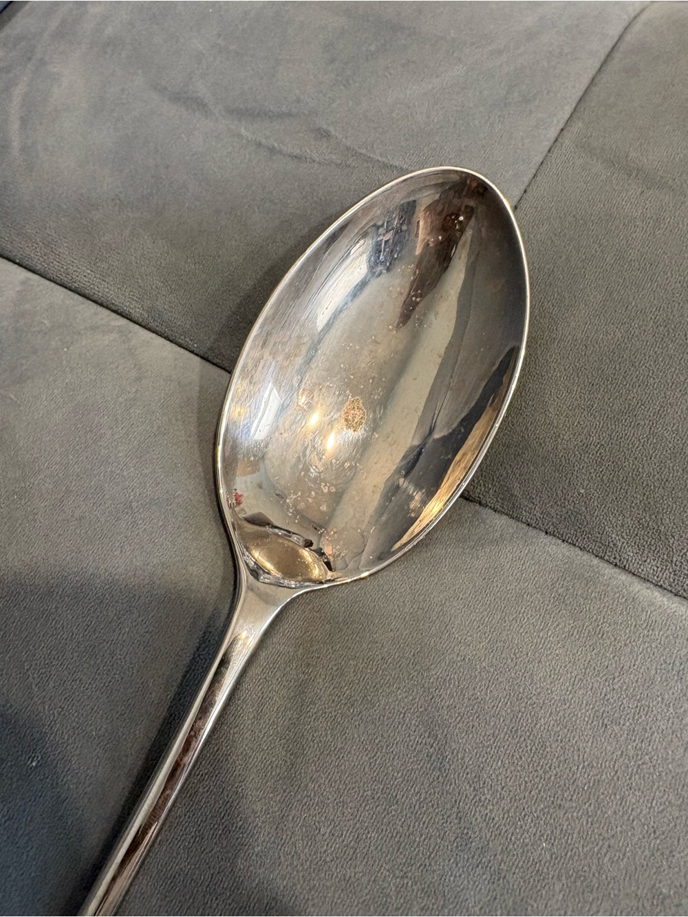 Silver serving spoon